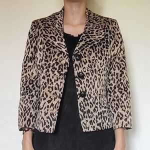Le Suit Leopard Print Blazer / Suit Jacket - lined